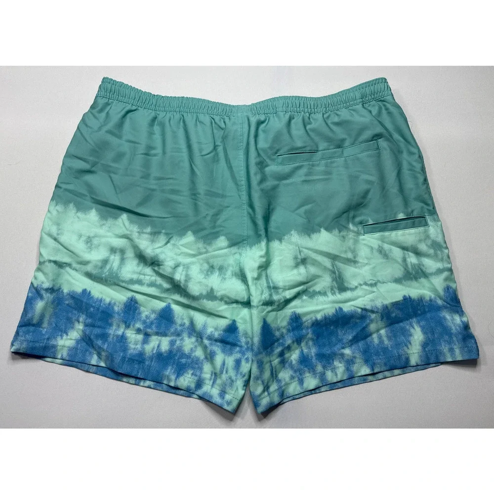 HUK Men's Blue Ombre Lined Drawstring Swim Trunks - Size‎ XXL